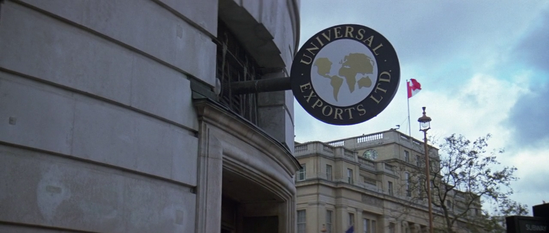 MI6's London office again has a UnivEx logo outside prior to a scene
