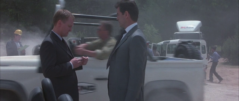 Bond introduces himself as a UnivEx employee when first meeting Elektra King, and shows his UnivEx ID to Davidoff, head of security for King