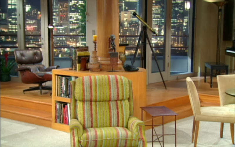 Frasier's Seattle apartment, with the Eames Lounge Chair in the background