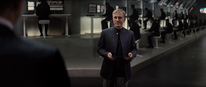 Sure, those cyber baddies behind Blofeld could have worked remote - but didn't this scene FEEL like a Bond movie of old? Thank you, Bond movie formula.