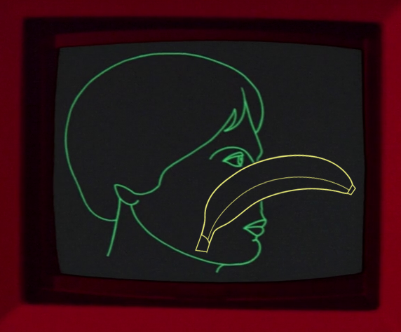 Emile Locque's identigraph image is altered according to Bond's whimsical fruit quip from For Your Eyes Only (1981)