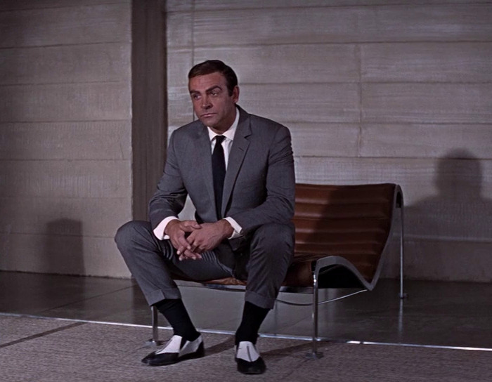James Bond (Sean Connery) wears some snazzy two-toned dress shoes that, in my opinion, resemble bowling shoes in You Only Live Twice (1967)